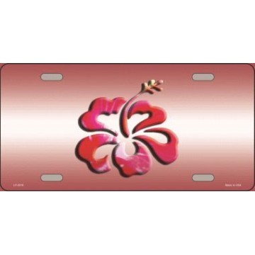 Hibiscus Flower Metal License Plate